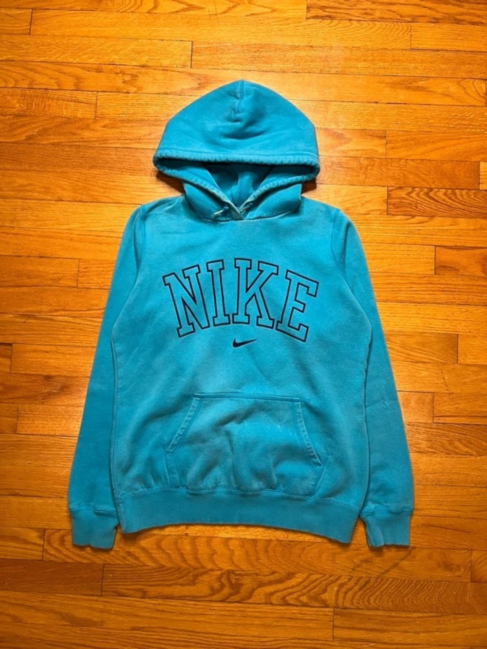 Nike Men’s Teal Blue Hooded Sweatshirt - Picture 1 of 5
